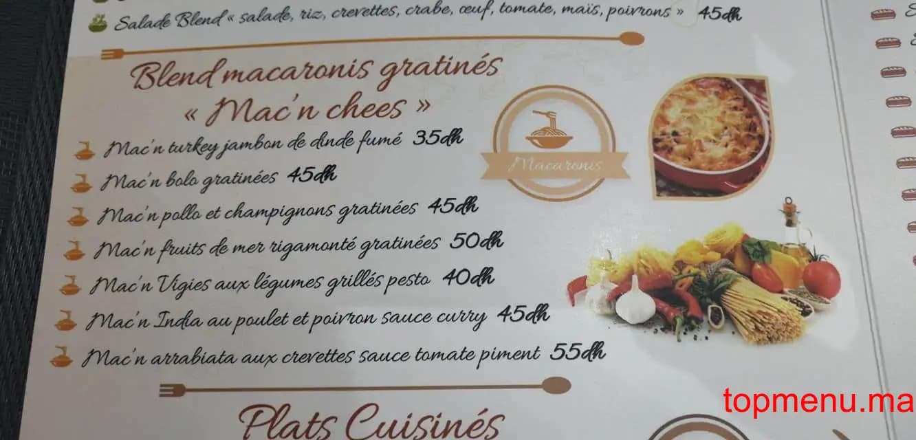 Restaurant Beldi Blend Corner menu page 7 Beldi Blend Corner menu page 7