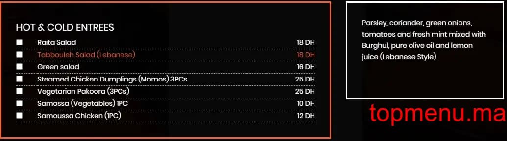Restaurant Sarayah Food menu page 7 Sarayah Food menu page 7