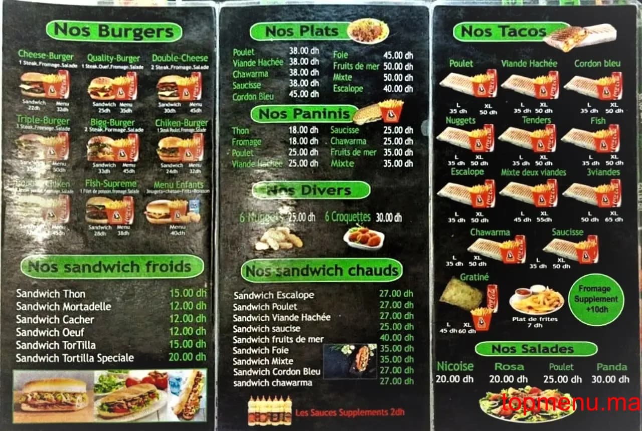 Restaurant Snack Panda menu page 1 Snack Panda menu page 1