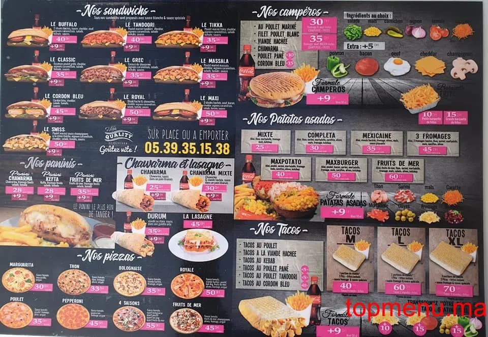 Restaurant Max Burger menu page 2 Max Burger menu page 2