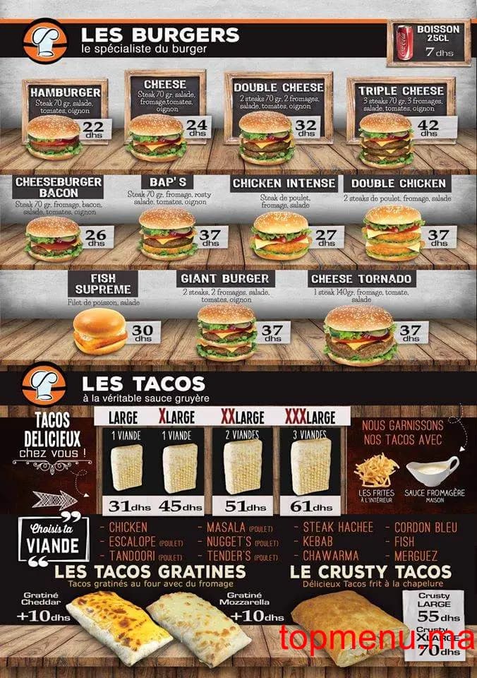 Restaurant Burger Story menu page 1 Burger Story menu page 1