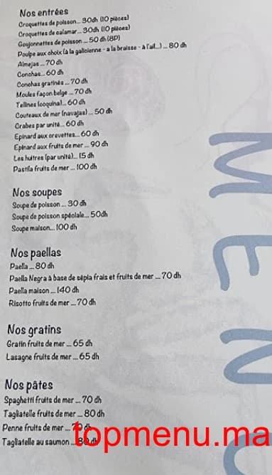 Restaurant Restaurant antartique tanger menu page 1 Restaurant antartique tanger menu page 1