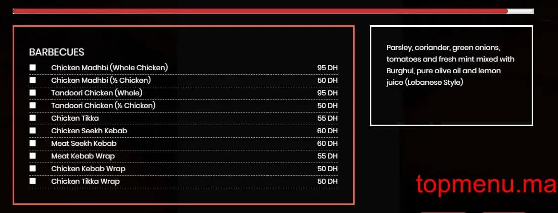Restaurant Sarayah Food menu page 1 Sarayah Food menu page 1