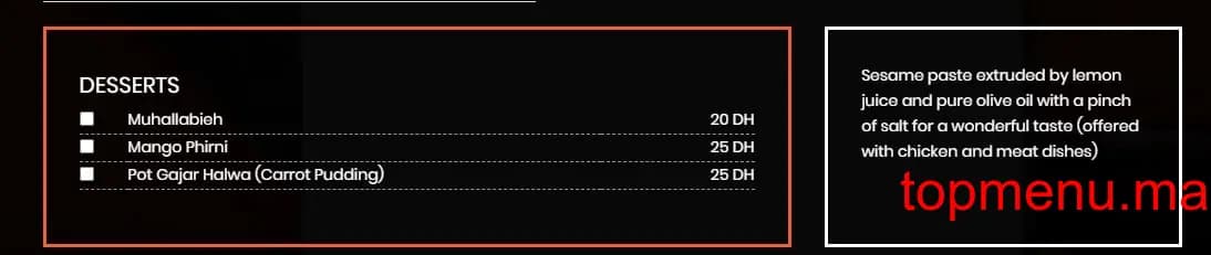 Restaurant Sarayah Food menu page 8 Sarayah Food menu page 8