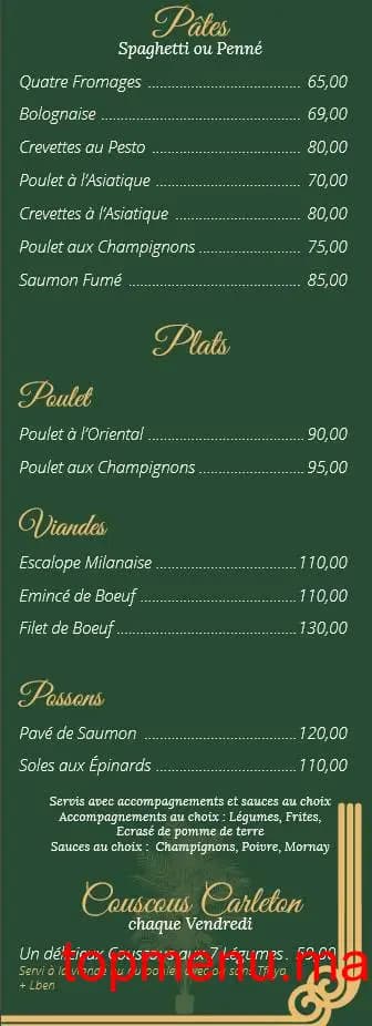 Restaurant Villa Carleton menu page 5 Villa Carleton menu page 5