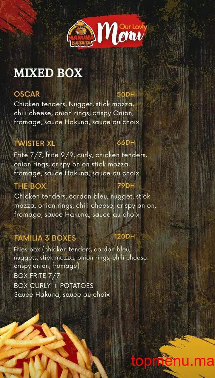 Restaurant Hakuna Batata menu page 4 Hakuna Batata menu page 4