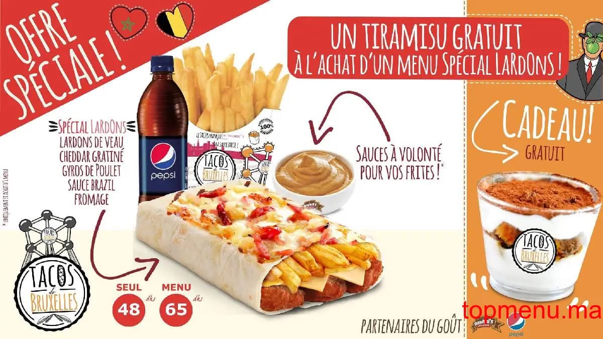 Restaurant Tacos de Bruxelles menu page 3 Tacos de Bruxelles menu page 3