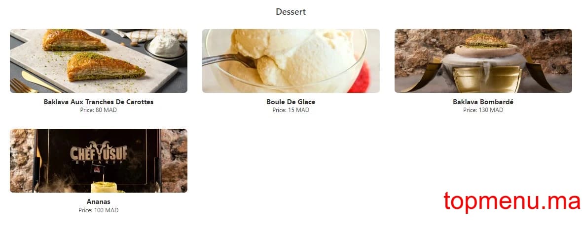 Restaurant Chef Yusuf by Faruk menu page 6 Chef Yusuf by Faruk menu page 6