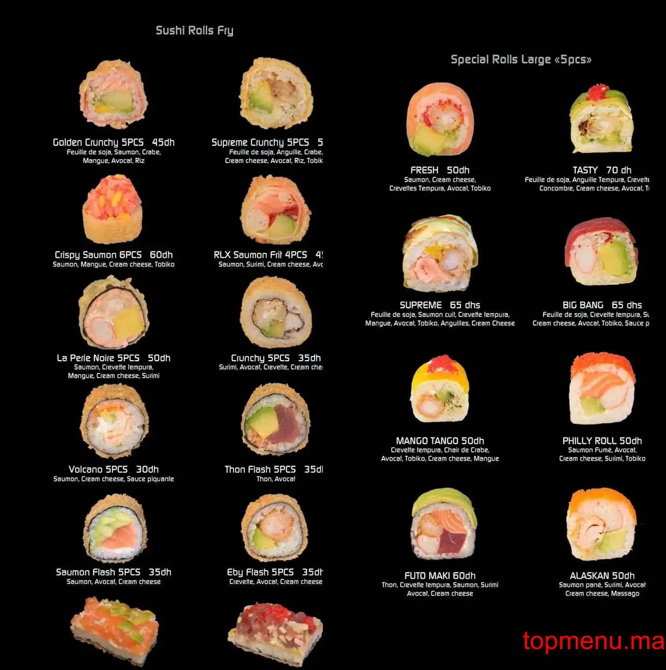 Restaurant Sushi Box menu page 2 Sushi Box menu page 2