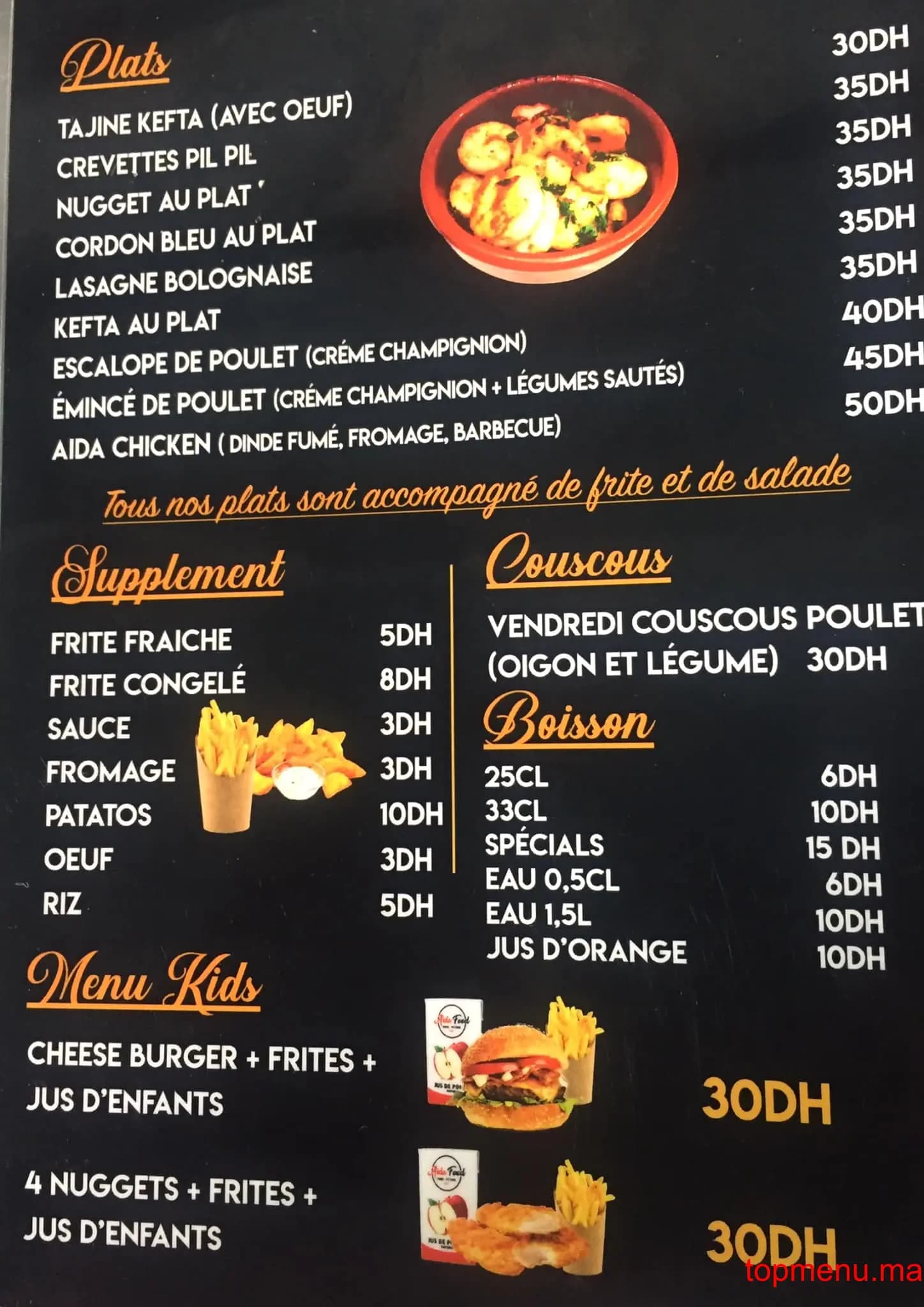 Restaurant Aida Food menu page 3 Aida Food menu page 3