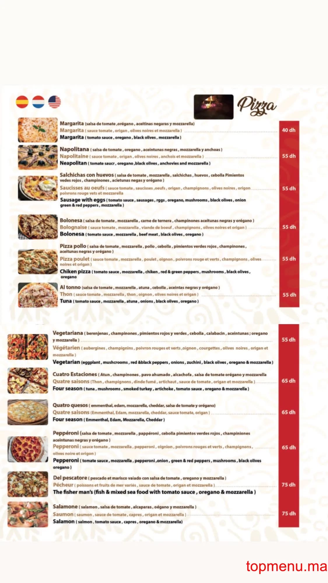 Restaurant La Posada del Hafa menu page 9 La Posada del Hafa menu page 9