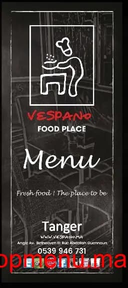 Restaurant Vespano Food Place menu page 1 Vespano Food Place menu page 1