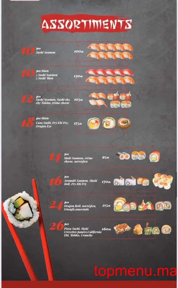 Restaurant Casa Sushi menu page 7 Casa Sushi menu page 7