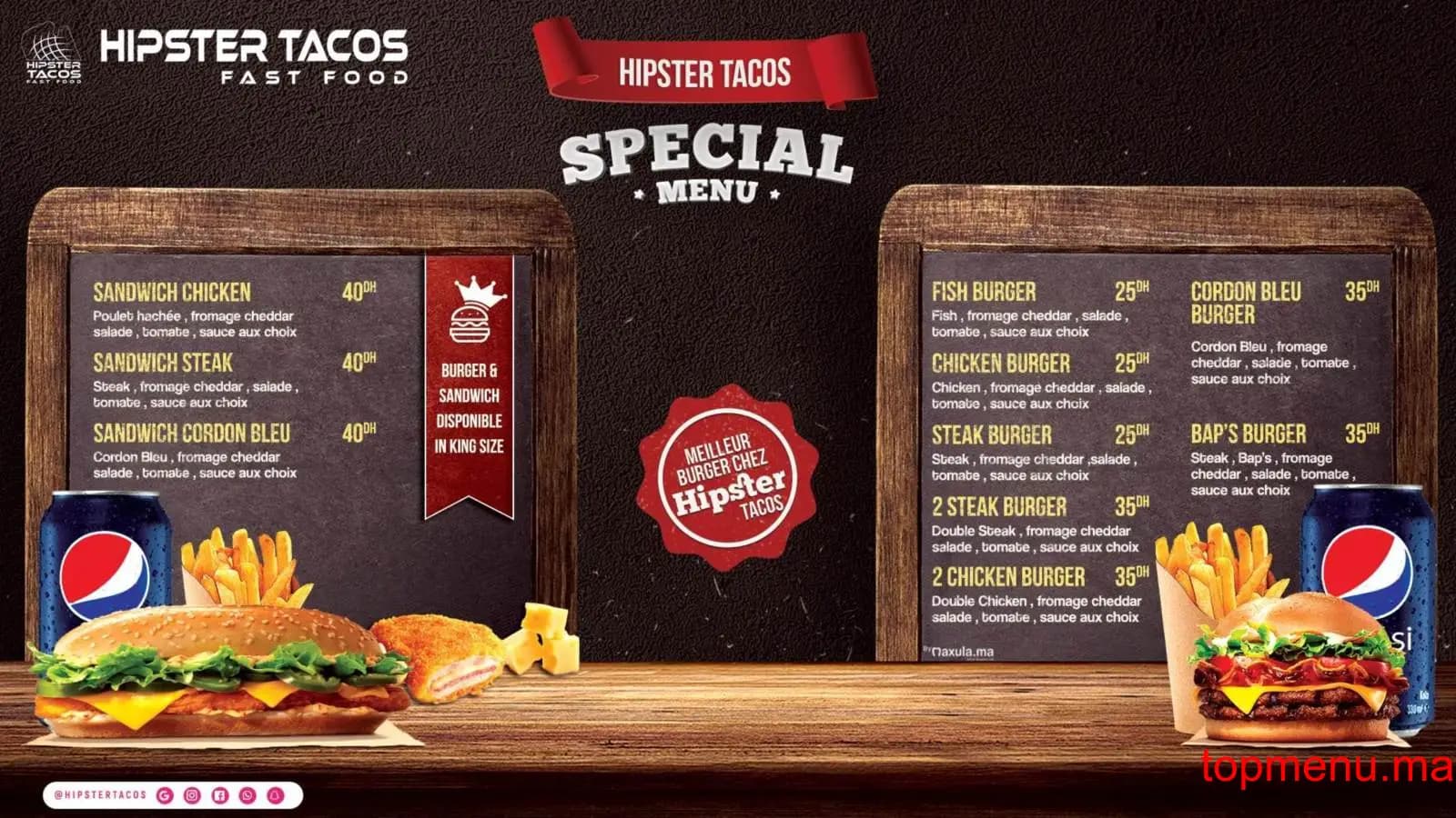 Restaurant Hipster Tacos menu page 1 Hipster Tacos menu page 1