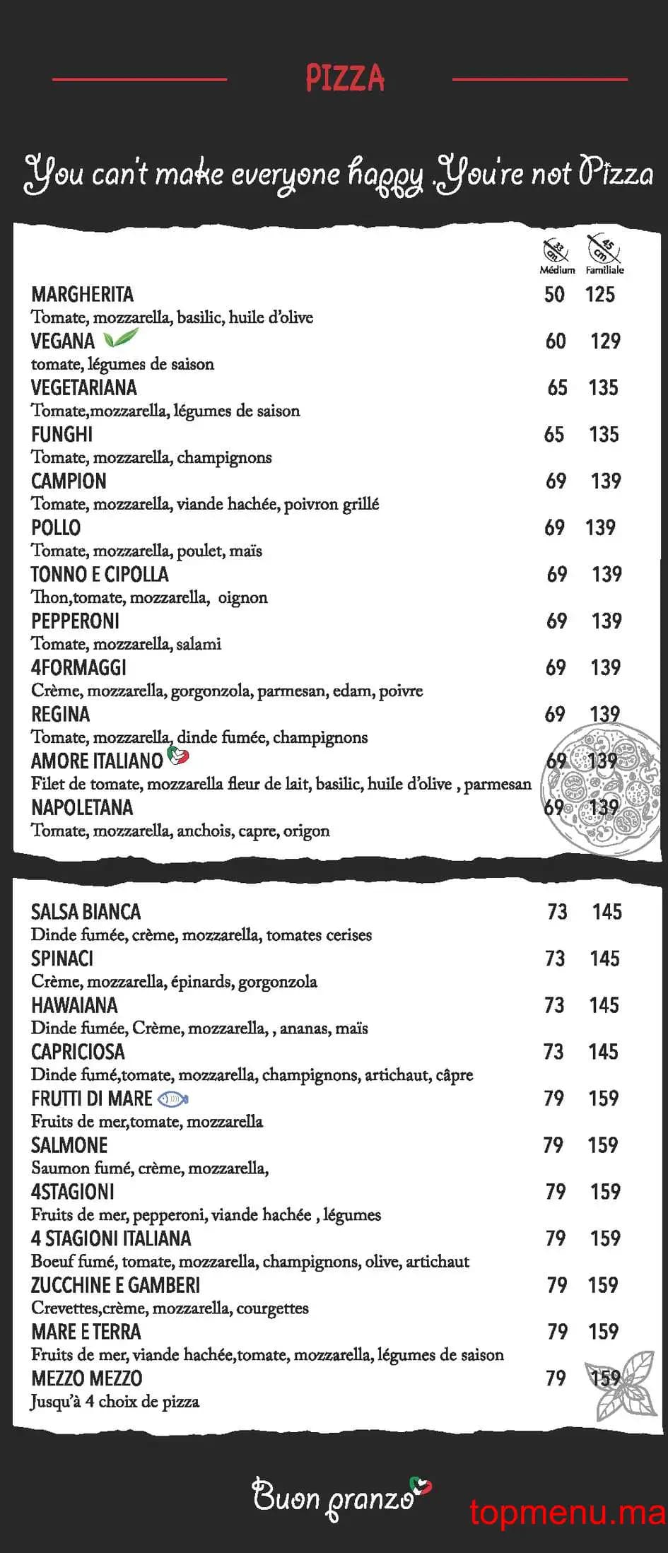 Restaurant Amore Italiano menu page 3 Amore Italiano menu page 3