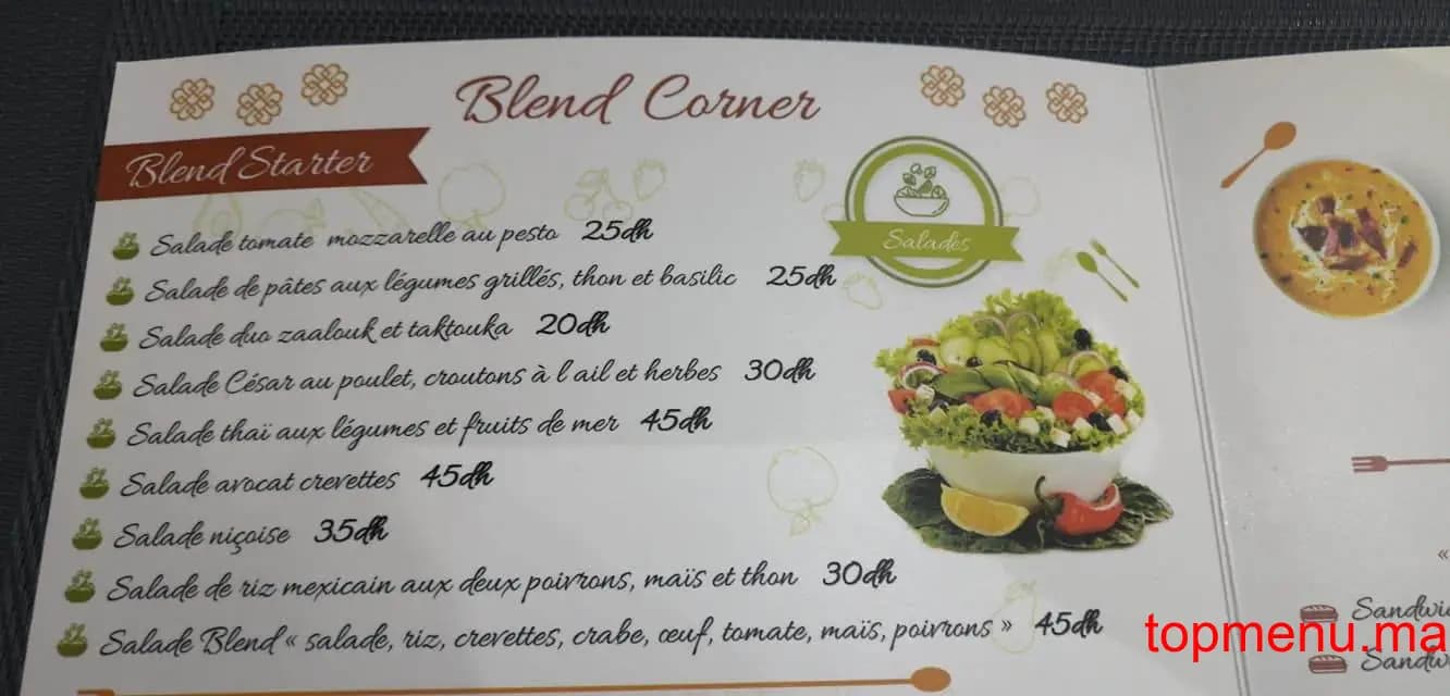 Restaurant Beldi Blend Corner menu page 4 Beldi Blend Corner menu page 4