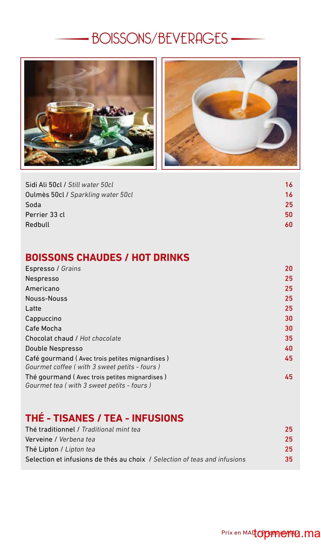 Restaurant La Table du Marché menu page 11 La Table du Marché menu page 11