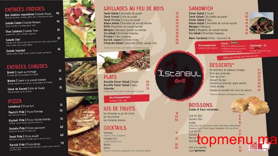 Restaurant Istanbul Grill menu page 1 Istanbul Grill menu page 1