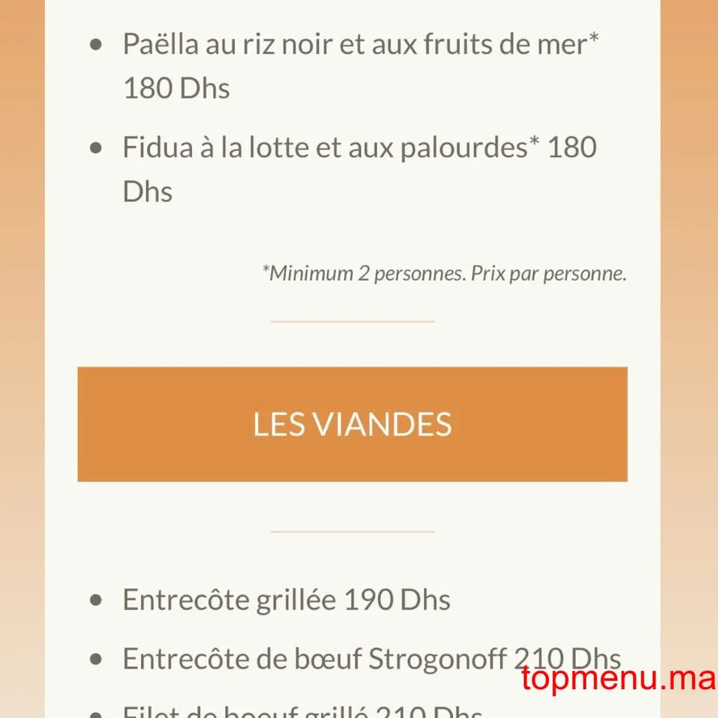 Restaurant Les Trois Palmiers menu page 4 Les Trois Palmiers menu page 4