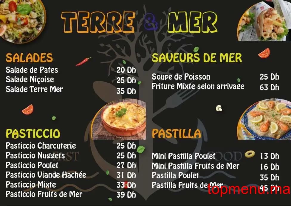Restaurant Terre et Mer menu page 1 Terre et Mer menu page 1