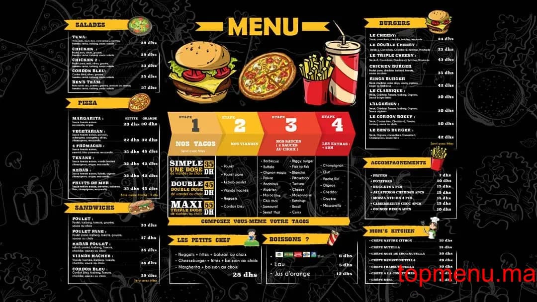 Restaurant Ben’s Team menu page 1 Ben’s Team menu page 1