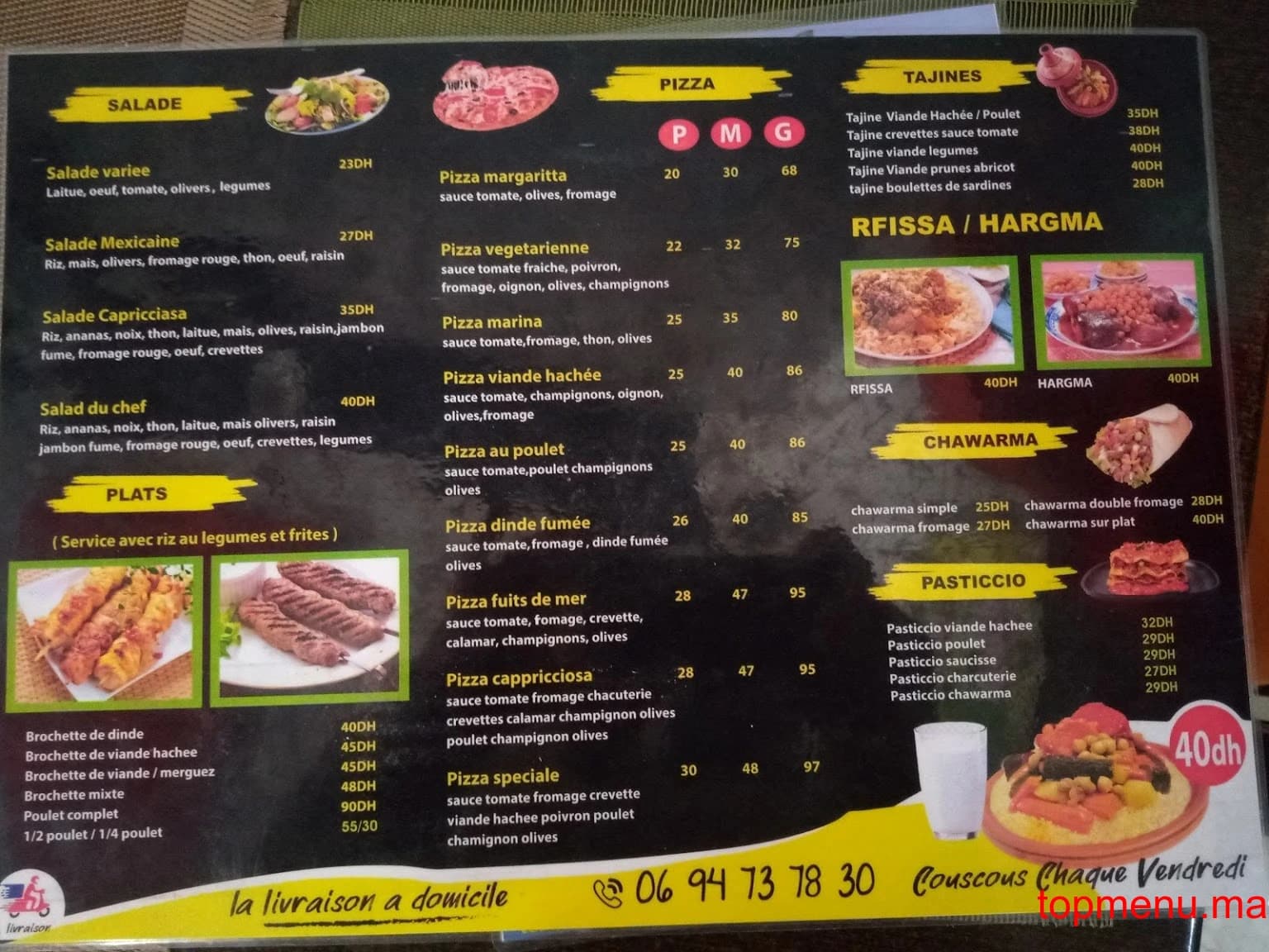 Restaurant Capricciosa menu page 1 Capricciosa menu page 1