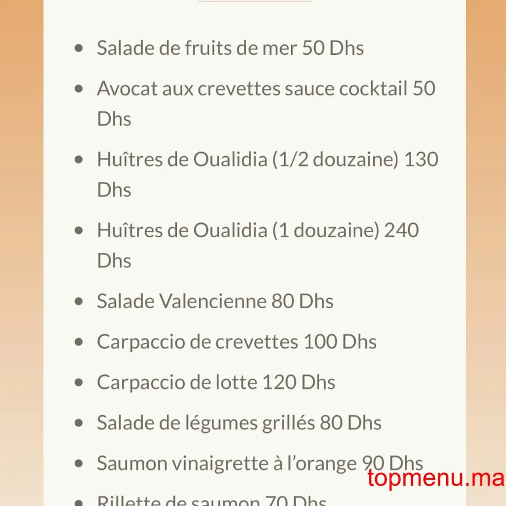 Restaurant Les Trois Palmiers menu page 1 Les Trois Palmiers menu page 1