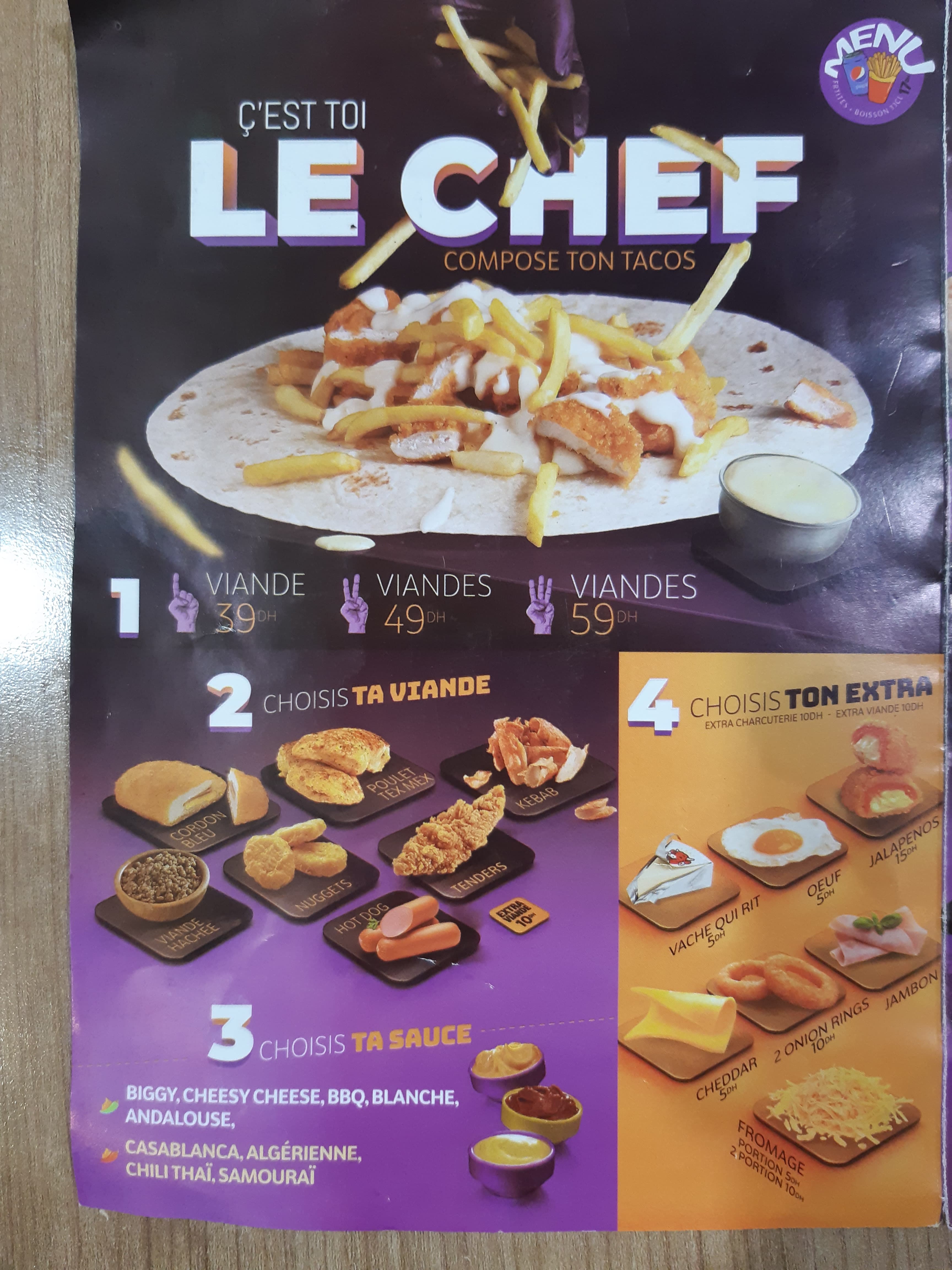 مطعم tacos de Lyon centre ville rabat قائمة الطعام page 1 tacos de Lyon centre ville rabat قائمة الطعام page 1