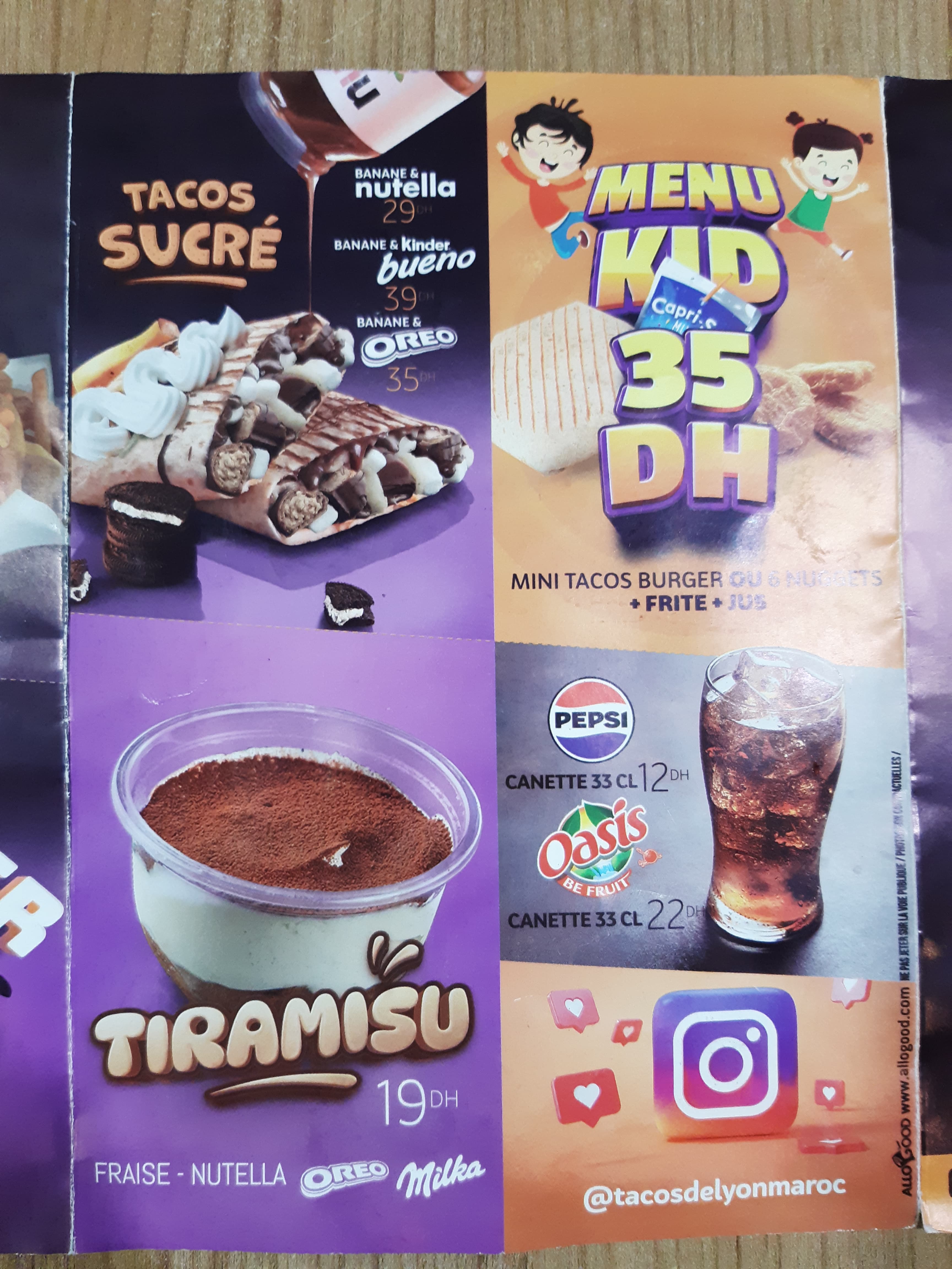 مطعم tacos de Lyon centre ville rabat قائمة الطعام page 5 tacos de Lyon centre ville rabat قائمة الطعام page 5