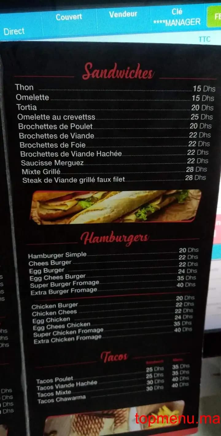 Restaurant Snack le Cap menu page 2 Snack le Cap menu page 2