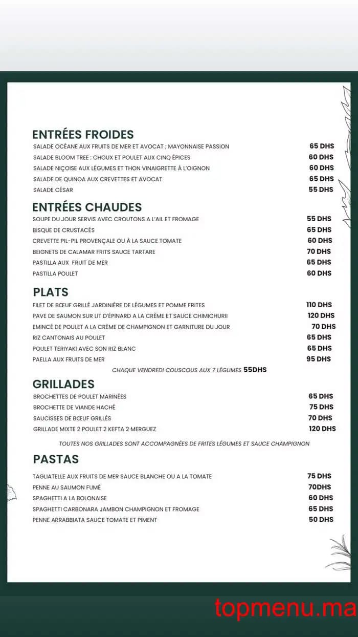 Restaurant Bloom Tree menu page 3 Bloom Tree menu page 3