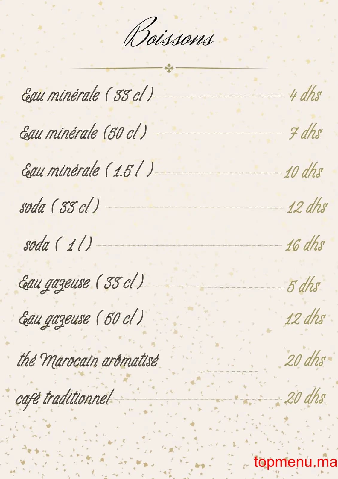 Restaurant Maison des rêves originale menu page 7 Maison des rêves originale menu page 7