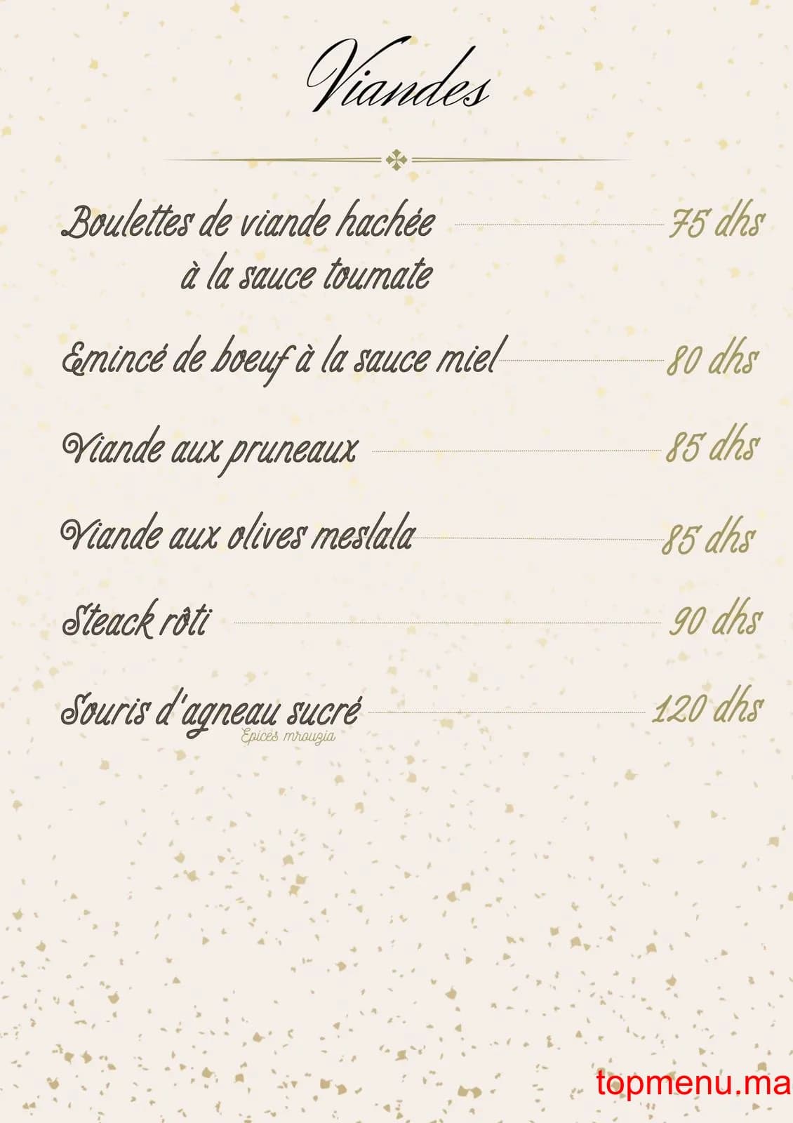 Restaurant Maison des rêves originale menu page 5 Maison des rêves originale menu page 5