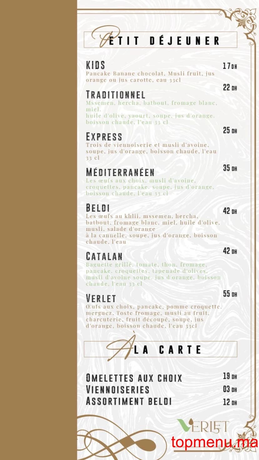 Restaurant Verlet menu page 7 Verlet menu page 7