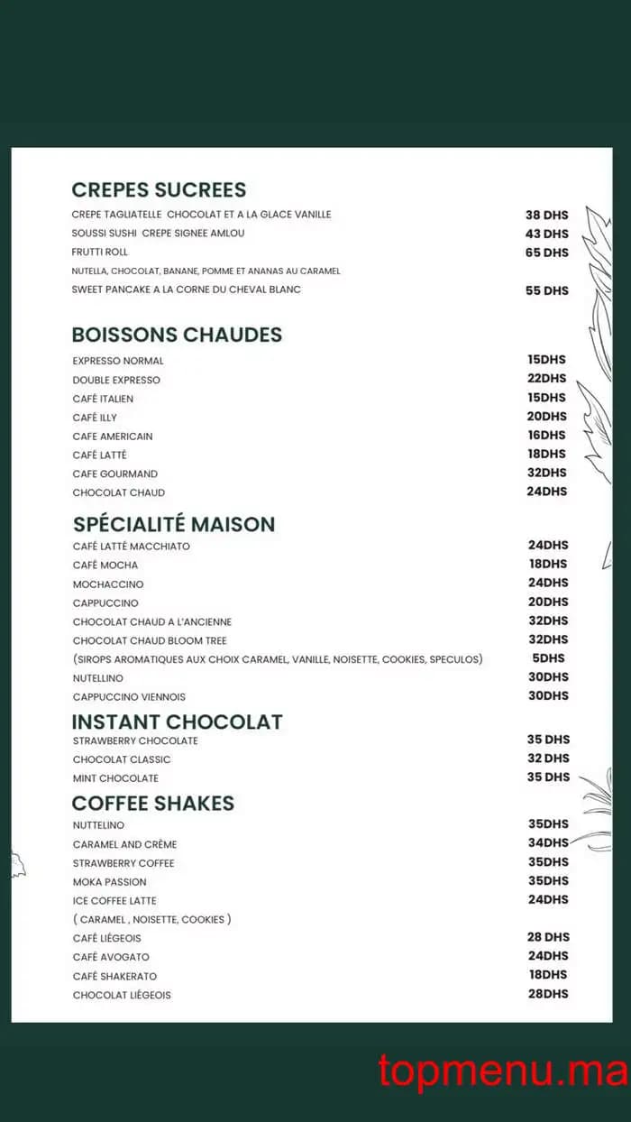 Restaurant Bloom Tree menu page 5 Bloom Tree menu page 5