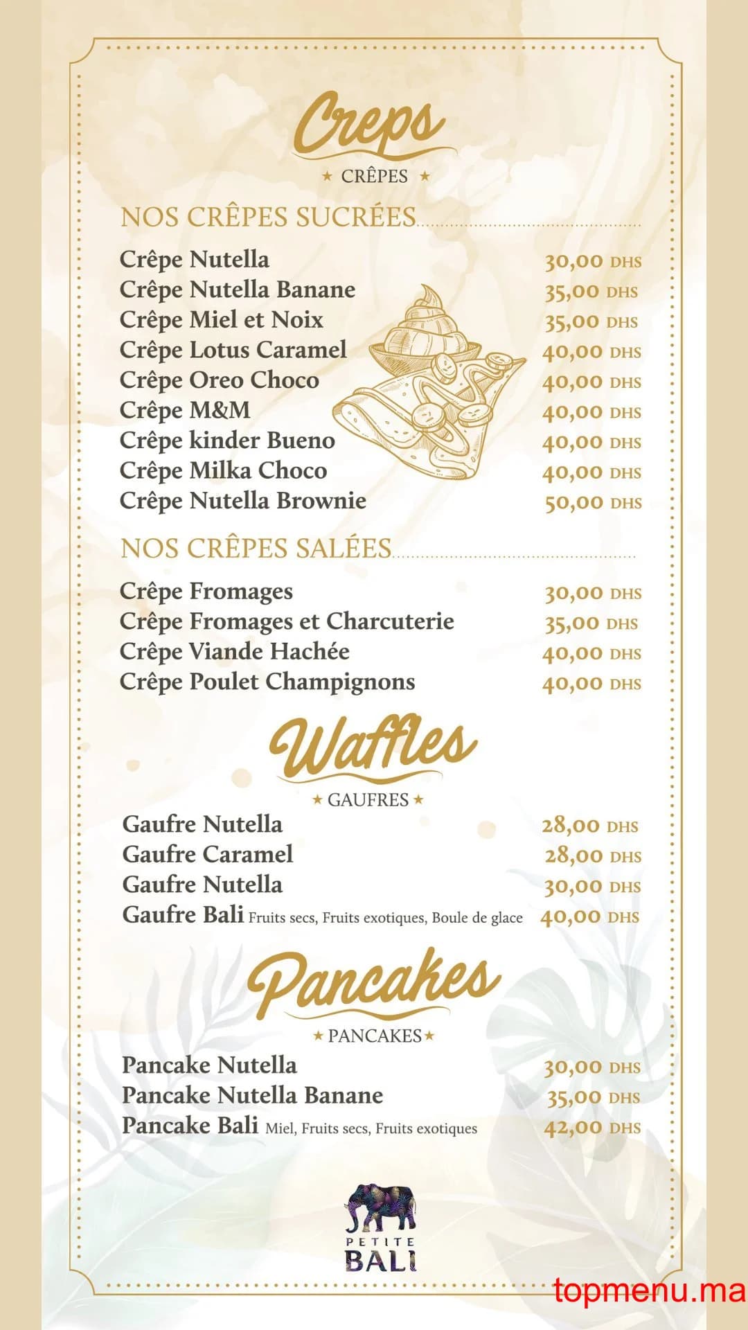 Restaurant La Petite Bali menu page 7 La Petite Bali menu page 7