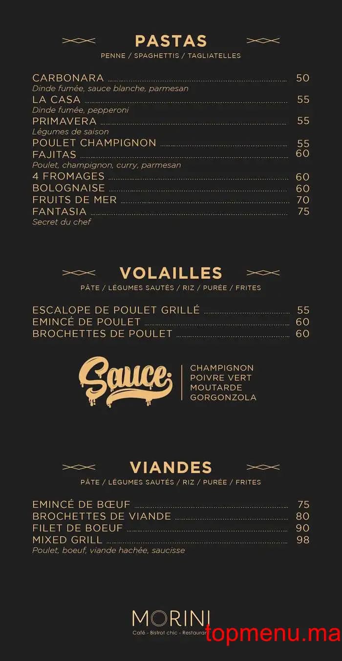 Restaurant Café Morini menu page 4 Café Morini menu page 4