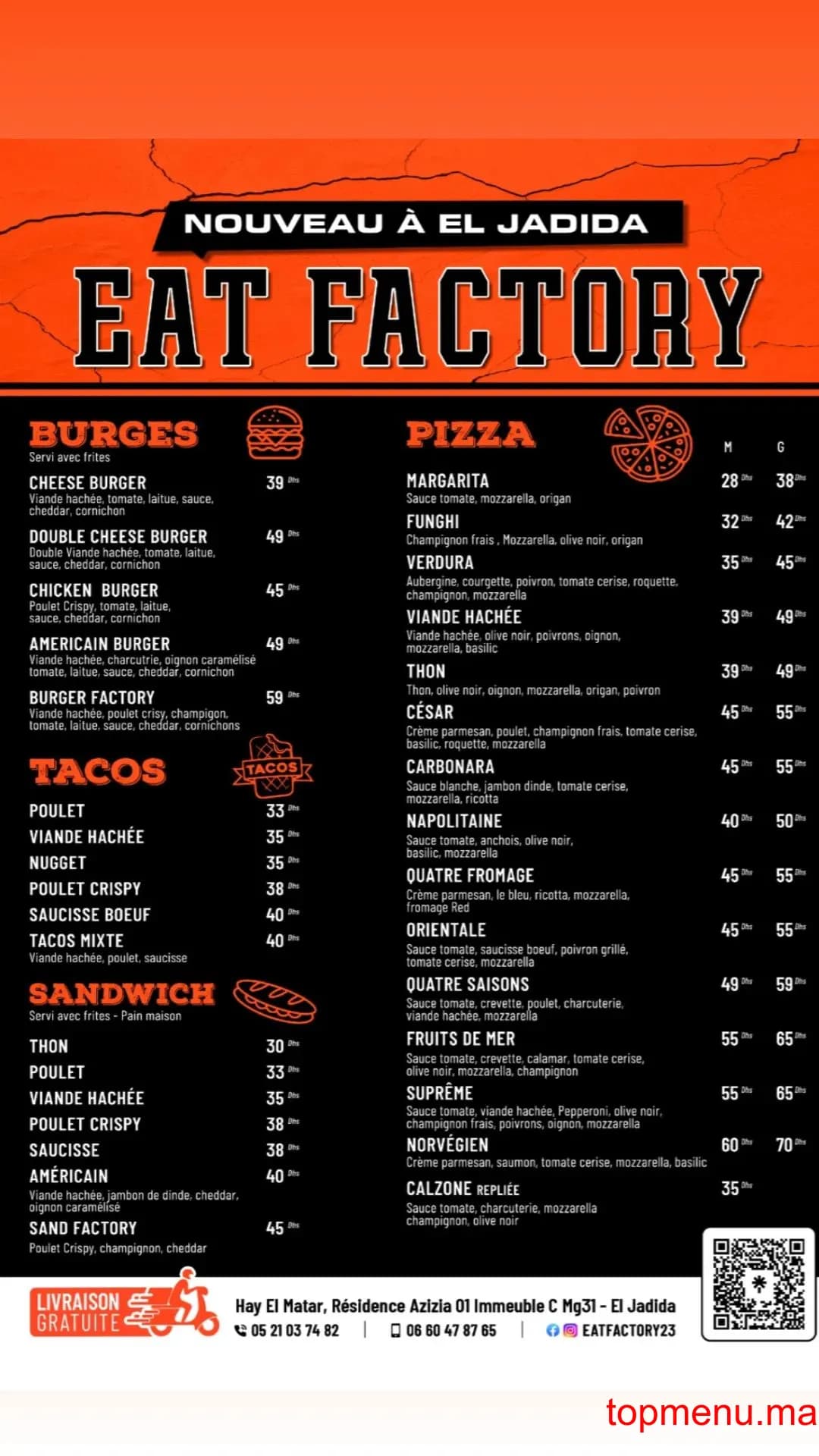 Restaurant Eat factory menu page 2 Eat factory menu page 2
