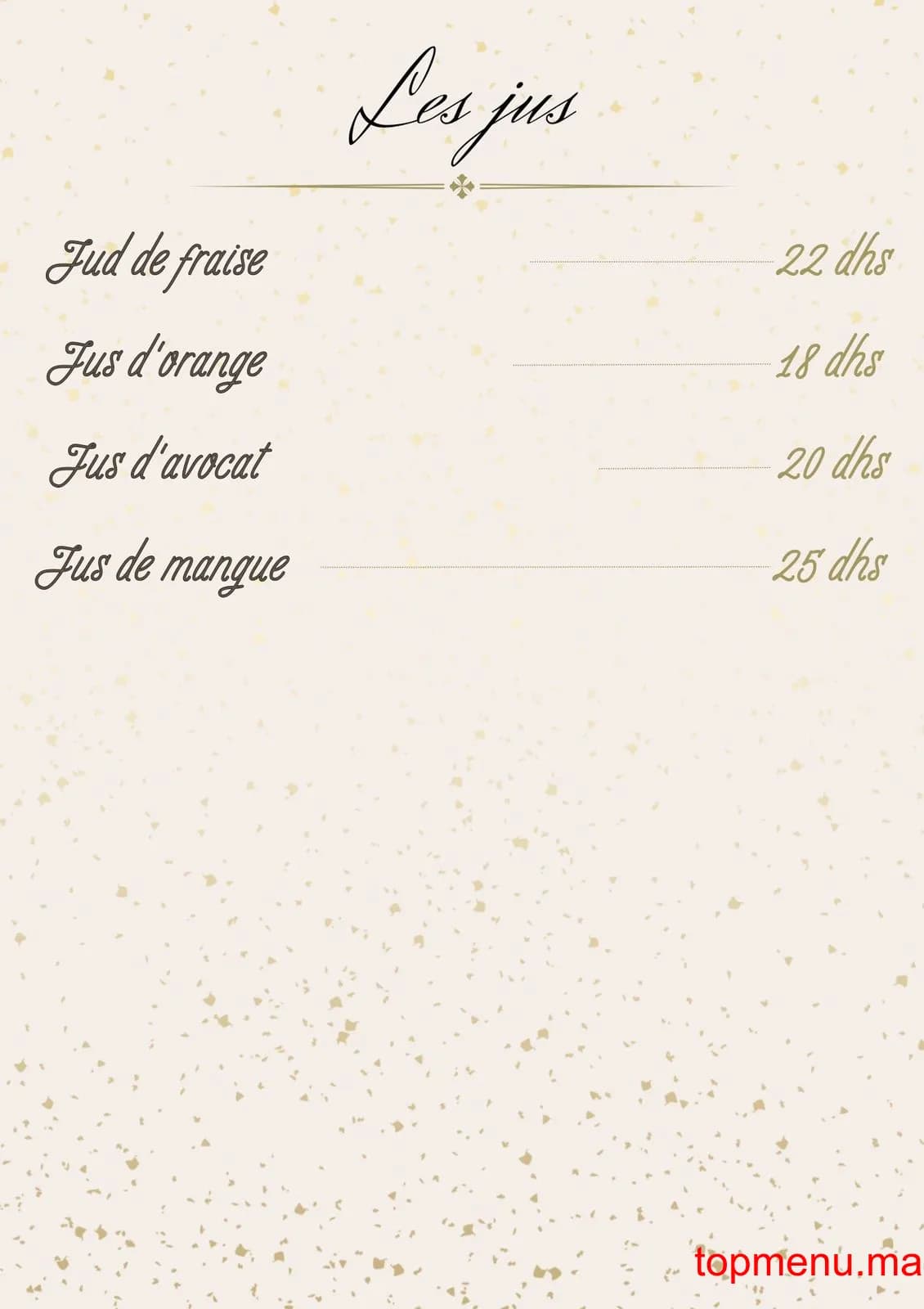 Restaurant Maison des rêves originale menu page 6 Maison des rêves originale menu page 6